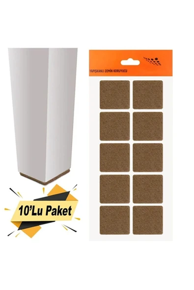 SPRENDA Yapışkanlı Mobilya Masa Sandalye Parke Zemin Ayak Koruyucu Kaydırmaz Keçesi 40x40 Mm (10'LU PAKET) ürün görseli 1