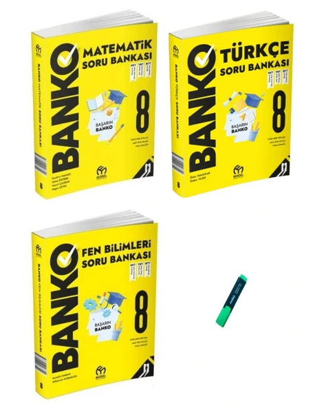 LGS 8. Sınıf Banko Serisi Matematik Türkçe ve Fen Bilimleri 3lü Set Soru Bankaları ürün görseli 1