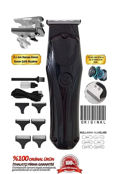 AR-0032 Profesyonel Şarjlı Saç Sakal Tıraş Makinesi ürün görseli 1