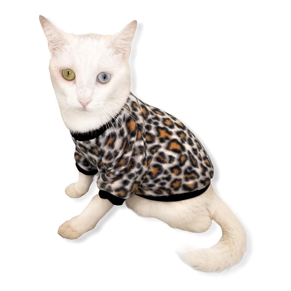 Leopar Softie Kedi Süeteri Kedi Kıyafeti ürün görseli 1