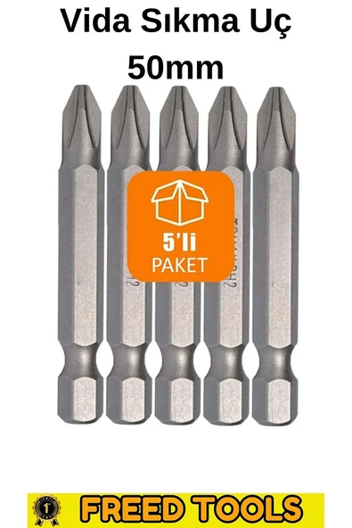 Matkap Ucu Uçları 50 mm Yıldız Düz Bits Vidalama Uç Seti PH 5 parça ürün görseli 1
