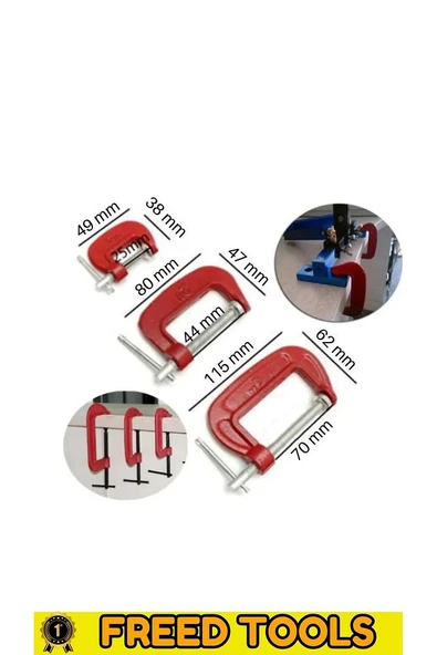 3 Parça Mengene Işkence Hobi Seti 3 Lü Mengene Set - Resim 2