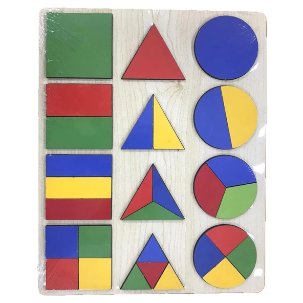 Farbu Oyuncak Renkli Şekiller 30 Pcs Eğitici Ahşap Puzzle FBP06 ürün görseli 1