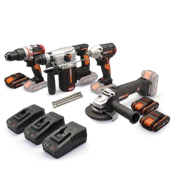 WORX WXKS5 WX354.9 + WX272.9 + WX380.9 + WX812.9 + WA3601 20V/2Ah Pro Kombo Set ürün görseli 1