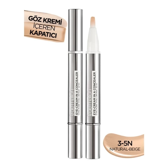 L'Oréal Paris True Match Göz Kremi İçeren Kapatıcı [ 2'si 1 Arada ] 3-5N ürün görseli 1