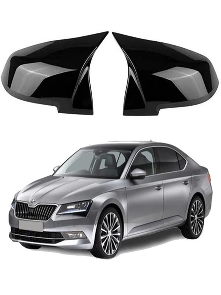 Skoda SuperB 2015- Araca Özel Batman Yarasa Ayna Kapağı Pianoblack ürün görseli 1
