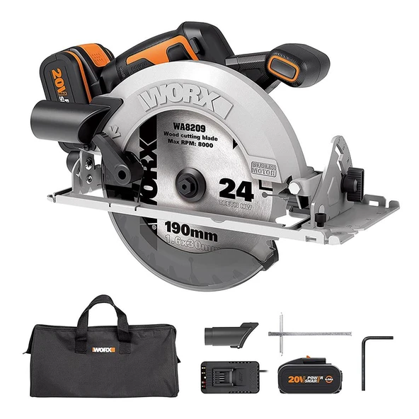 WORX WX520 20Volt 4.0Ah. Li-ion Kömürsüz Profesyonel Daire Testere ürün görseli 1