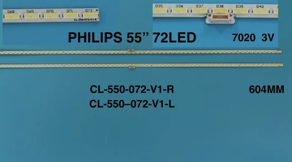 PHILIPS, 55PUS7101/12, 55PUS7181/12, TPT550U2-EQLSJA.G, LK 10024666-A0, 11800821-A0, CL-550-072-V1-R, 11800820-A0, CL-550-072-V1-L TV LED BAR ürün görseli 1