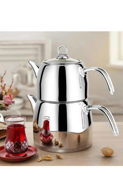 Yonca Lines L-3083 Yıldız Aile Boy Çelik Çaydanlık ürün görseli 1