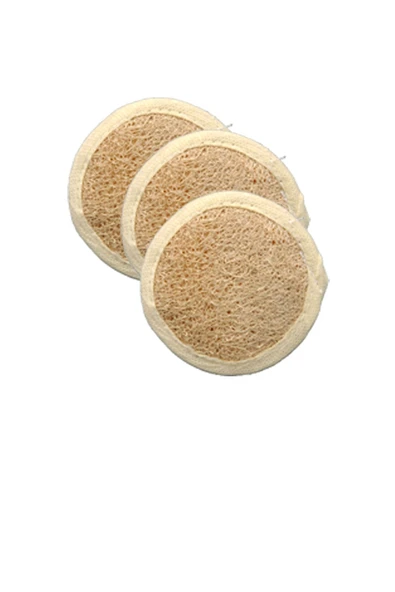 3 Adet Doğal Kabak Lifi Oval Yüz Kesesi Peeling Süngeri ürün görseli 1
