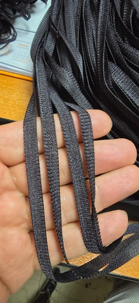 DÜZ İP PERDE 0.80 mm ANTRASİT RENK 100 Cm En 280 Cm Boy HAZIR YASSI KALIN ŞERİT İP PERDE ürün görseli 1