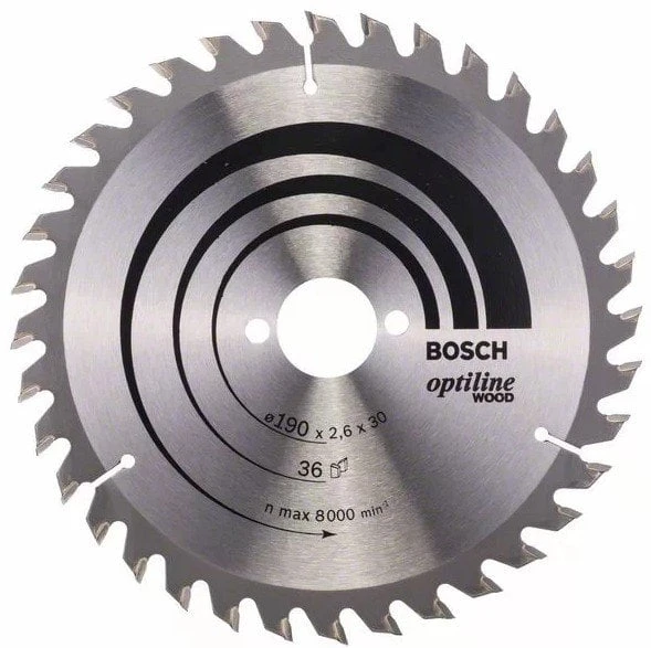 BOSCH Optiline Wood 190x30 mm 36 Diş Ahşap Daire Testere Bıçağı ürün görseli 1