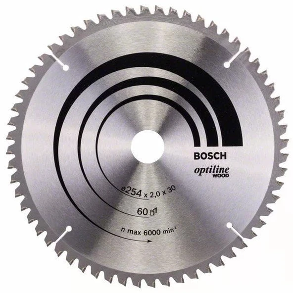 BOSCH Optiline Wood 254 mm 60 Diş Ahşap Daire Testere Bıçağı ürün görseli 1