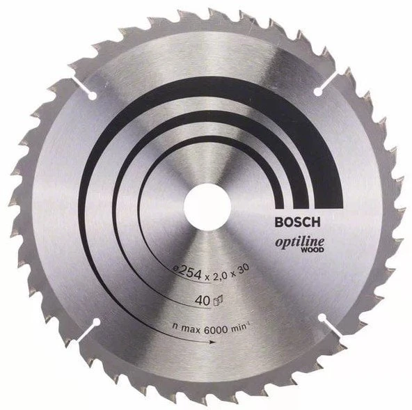 BOSCH Optiline Wood 254 mm 40 Diş Ahşap Daire Testere Bıçağı ürün görseli 1