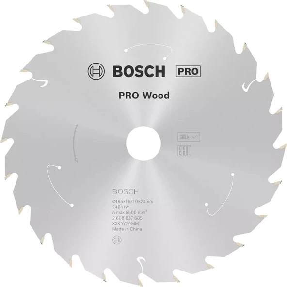 BOSCH 160x20x1,5 mm 24 Diş PRO Wood Ahşap Elmas Daire Testere Bıçağı ürün görseli 1