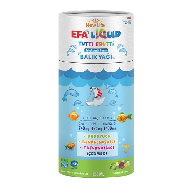 New Life Efa Liquid Balık Yağı Sıvı 150 ml - Tutti Frutti ürün görseli 1