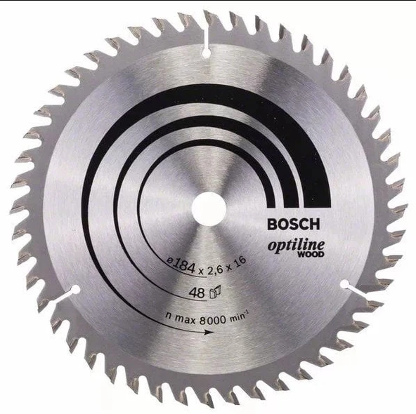 BOSCH Optiline Wood 184 mm 48 Diş Ahşap Daire Testere Bıçağı ürün görseli 1