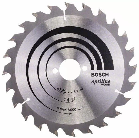 BOSCH Optiline Wood 190x30 mm 24 Diş Ahşap Daire Testere Bıçağı ürün görseli 1