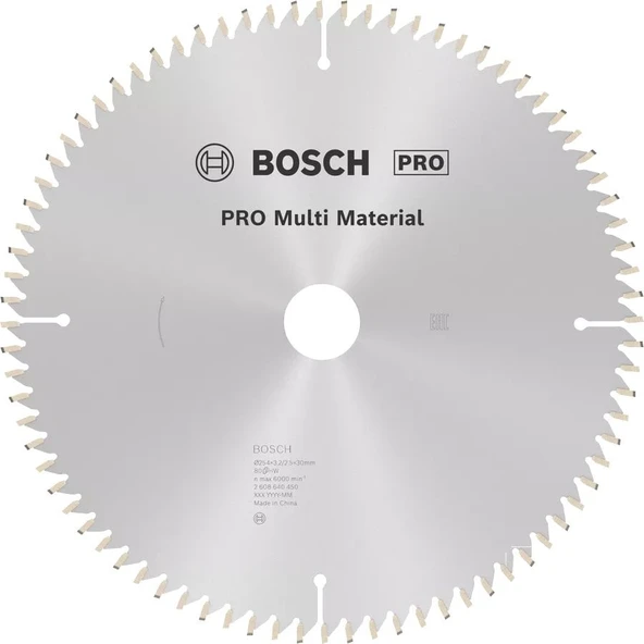 BOSCH 254x30x3,2 mm 80 Diş  PRO Multi Material Elmas Daire Testere- Aluminyum Kesime Uygun(2608640450) ürün görseli 1