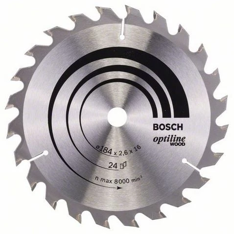 BOSCH Optiline Wood 184 mm 24 Diş Ahşap Daire Testere Bıçağı ürün görseli 1