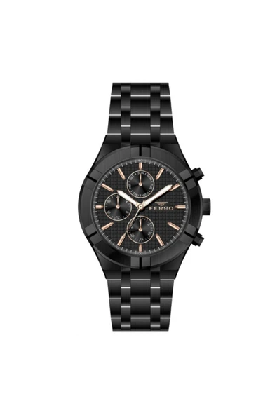 Ferro FM31378A-G Quartz Çelik Siyah 46 mm Erkek Kol Saati ürün görseli 1