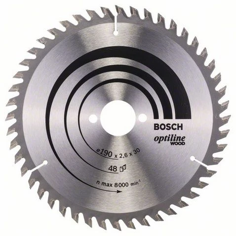 BOSCH Optiline Wood 190x30 mm 48 Diş Ahşap Daire Testere Bıçağı ürün görseli 1