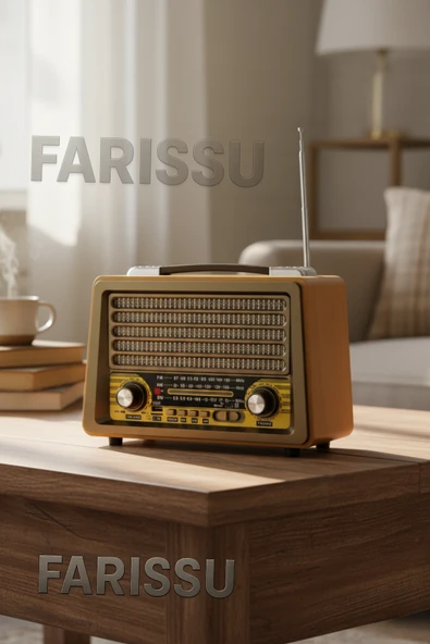 Gerçek Ahşap Eskitme Görünümlü RT-750 Nostaljik Müzik Kutusu – 3 Band Radyo / Bluetooth / USB ürün görseli 1