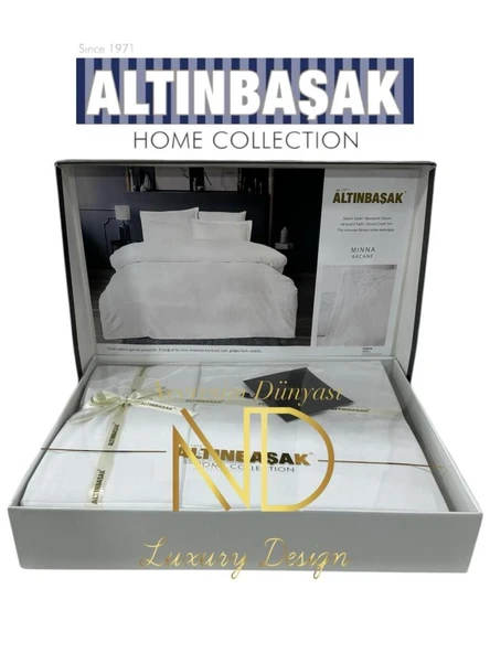 Altınbaşak Jakarlı Saten Çift Kişilik Nevresim Takımı Mınna Arcane ürün görseli 1