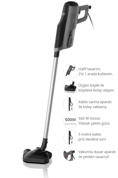 AR4111 Gırgır Neo 2'si 1 Arada Toz Torbasız Dikey Elektrikli Süpürge-Siyah ürün görseli 1