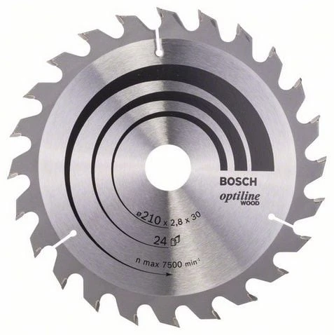 BOSCH Optiline Wood 210 mm 24 Diş Ahşap Daire Testere Bıçağı ürün görseli 1