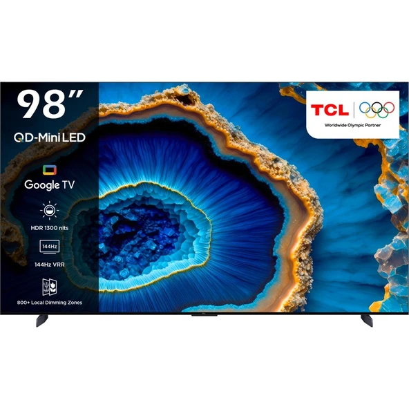 TCL  98C755 98" 248 Ekran Dahili Uydu Alıcılı 4K Ultra HD Smart QLED TV ürün görseli 1