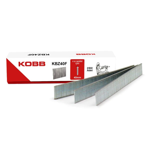 KOBB KBZ40F 40mm 2500 Adet F/E/J/8 Serisi Ağır Hizmet Tipi Kesik Başlı Çivi ürün görseli 1