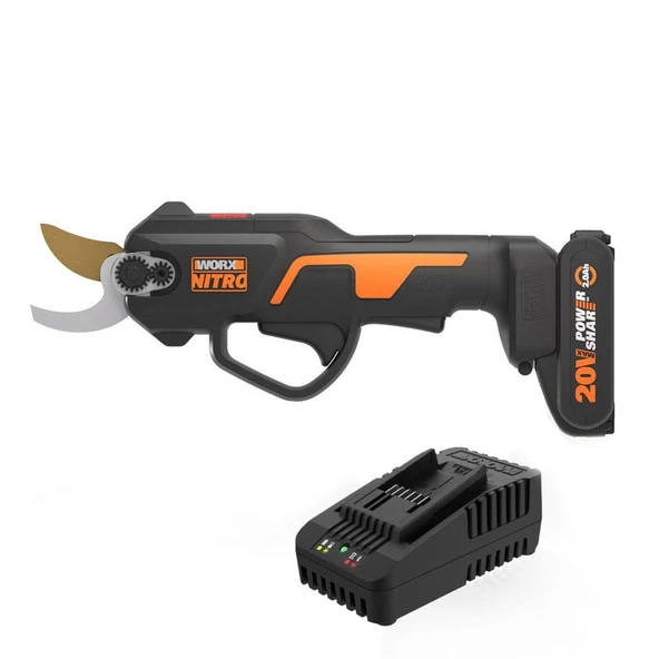 WORX WG330E 20Volt 2.0A Li-ion Tek Akülü Profesyonel Kömürsüz Dal Budama Makası ürün görseli 1