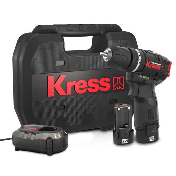Kress KUC12 12Volt/2.0Ah Li-ion Çift Akülü Kömürsüz Profesyonel Şarjlı Darbeli Matkap ürün görseli 1
