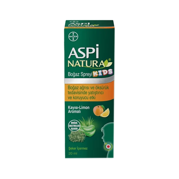Aspi Natura Kids Boğaz Spreyi Kayısı Limon Aromalı 20 ml ürün görseli 1