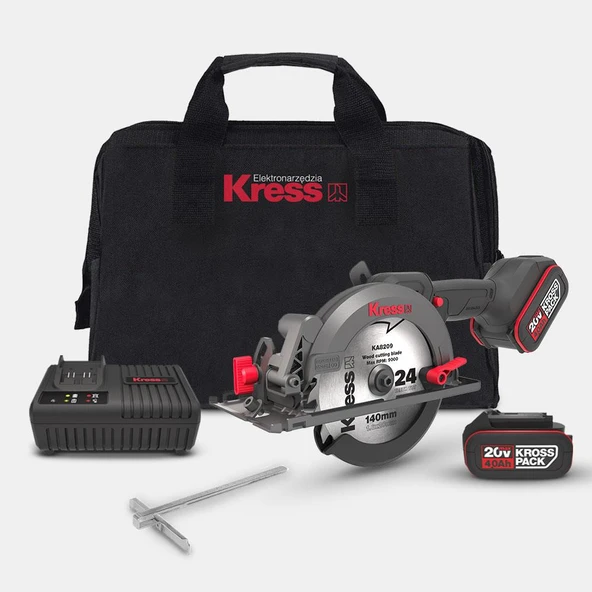 Kress KUE11 20Volt 4.0Ah. Li-ion 140MM Çift Akülü Kömürsüz Profesyonel Çok Amaçlı Daire Testere ürün görseli 1