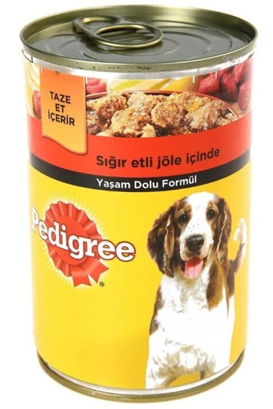 Pedigree Sığır Etli Biftekli Yetişkin Konserve Yaş Köpek Maması 400 gr x 12 Adet ürün görseli 1