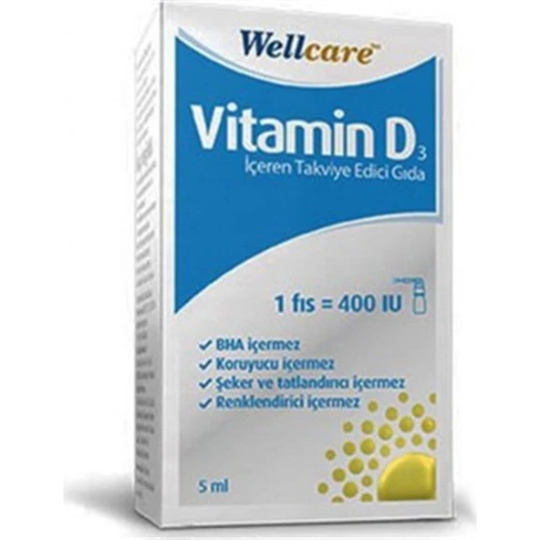 Wellcare Vitamin D3 400 Iu Sprey 5 ml ürün görseli 1