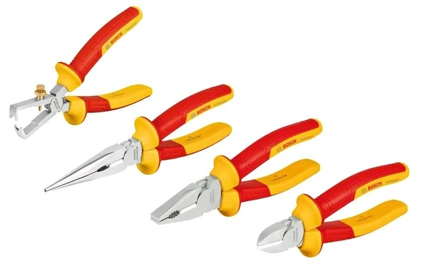 BOSCH Profesyonel VDE 1000 Volt 4 Parça Elektrikçi Pense Seti (1600A02NG1) ürün görseli 1