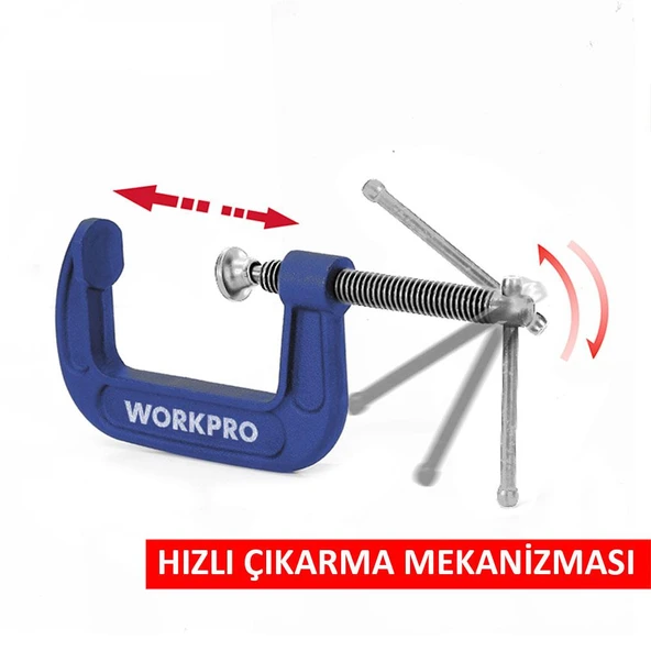 WORKPRO WP232019 100mm G Tipi İşkence - Resim 4