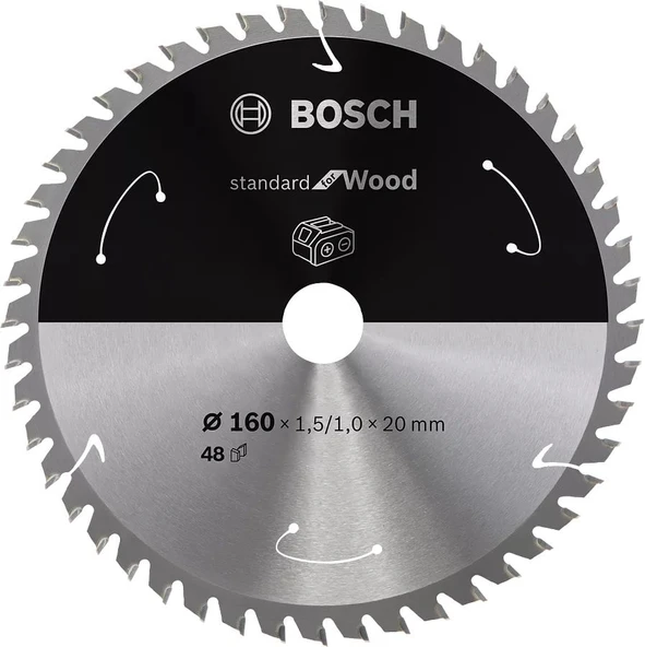 BOSCH 160x20x1,5 mm 48 Diş PRO Wood Ahşap Elmas Daire Testere Bıçağı ürün görseli 1