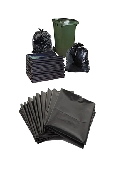 20 Kg 120x150 Kalın Ağır Hizmet Yırtılmaz Dökme Çöp Torbası Kalın Çöp Poşeti Hantal Boy Siyah ürün görseli 1
