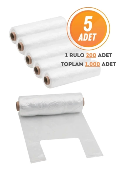 1000 ADET Rulo Market Manav Poşeti BÜYÜK BOY (Meyve Sebze Bakkaliye Fırın Poşeti) Şeffaf Rulo Poşet ürün görseli 1