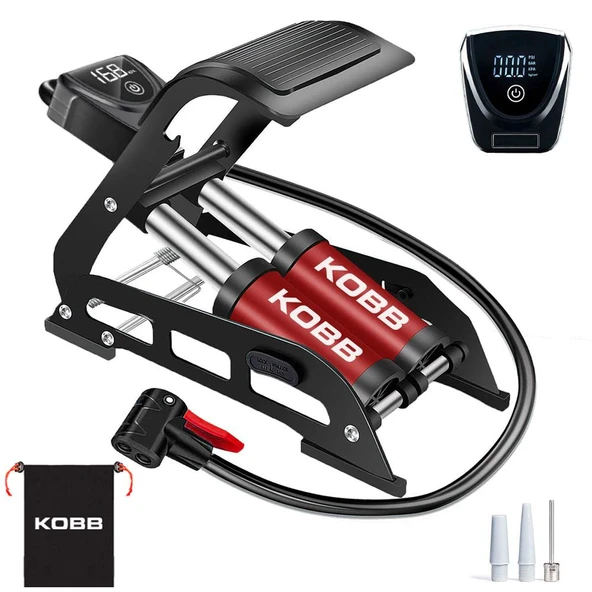 KOBB KB5402D Çift Pistonlu Dokunmatik Dijital Basınç Göstergeli Ayak Pompası + Taşıma Kılıfı ürün görseli 1