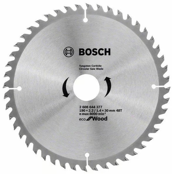 BOSCH Eco For Wood 190 mm 48 Diş Ahşap Daire Testere Bıçağı ürün görseli 1