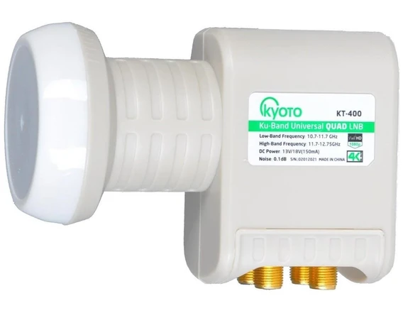 Kyoto 4 Çıkışlı Dörtlü Uydu Anten Uyumlu Lnb Elembi 4K Ultra Hd - Yağmur Korumalı ürün görseli 1