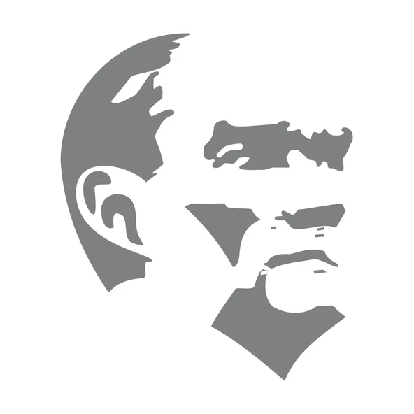 Mustafa Kemal Atatürk Silüet Sticker 17x17 Cm Gri ürün görseli 1