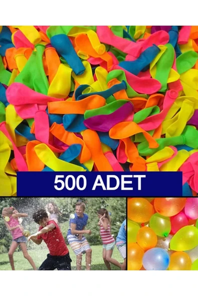 500 Adet Su Balonu Karışık Renkli Balon Eğlenceli Su Savaşları ürün görseli 1