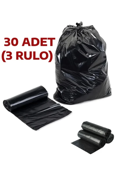 Jumbo Çöp Poşeti 80X110 Endüstriyel 10'lu X 3 Paket Çöp Torbası ( 70 Litre Çöp Kovası İle Uyumludur) ürün görseli 1