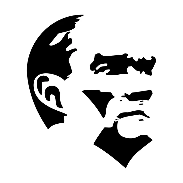 Mustafa Kemal Atatürk Silüet Sticker 17x17 Cm Siyah ürün görseli 1